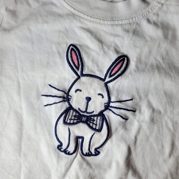 Gymboree Embroidered Baby Bunny Easter Onesie White 100% Cotton EUC Size 18-24m - Picture 7 of 11